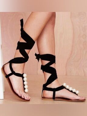 🆕{Jeffery Campbell} Taj-Pearl Suede Sandals